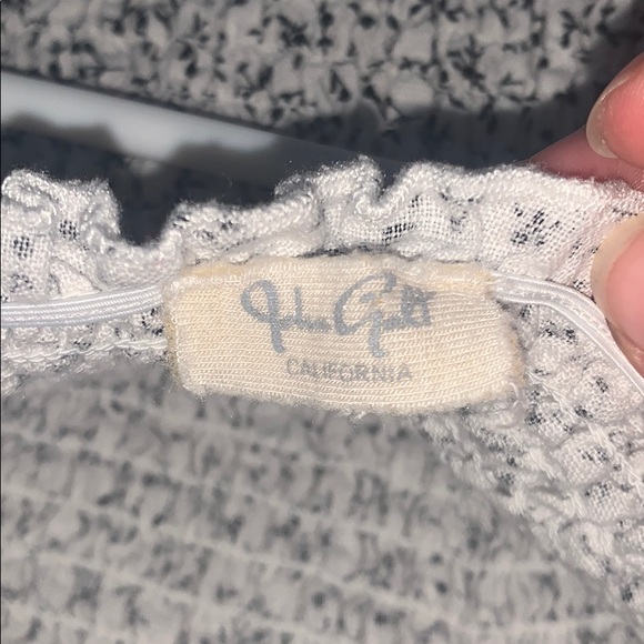 brandy black and white floral smocked tank top - Picture 3 of 4